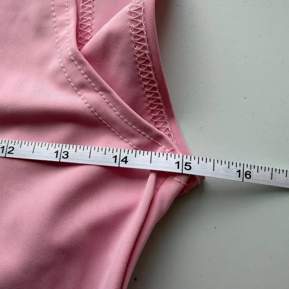 PRETTYLITTLETHING Baby Pink Sleeveless Activewear Ruched Butt Jumpsuit Size 10